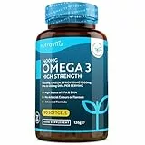 Superfestes Omega-3-Fischöl 2000 mg - Bereitstellung von 1000 mg EPA und 400 mg DHA pro Portion - Nachhaltig frei von Quellen und Verunreinigungen - Hergestellt in Großbritannien von Nutravita
