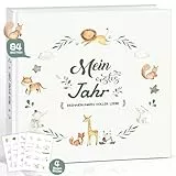 Babyalbum mein erstes Lebensjahr Babytagebuch | Babys erstes Jahr Buch ab 0 Monaten Baby Mädchen Junge Erstausstattung Neugeborene Geschenk | Babybuch Erinnerungsbuch Fotoalbum dein erstes Jahr Löwe