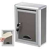 Nuobesty Kleiner Briefkasten Aus Aluminiumlegierung Mit Schloss AbschließBare Vorschlagsbox Zur Wandmontage Wasserfeste Lock Box FüR Post Stimmzettel Und Briefe Im BüRo Und Zuhause