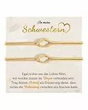CheersLife 2 Stück Schwester Geschenk,Geschenk Schwester Geburtstag,Geschenke für Schwester,Unbegrenzte Knoten Armband Damen Freundschaft Geschenke - Weihnachten Valentinstag Goldene