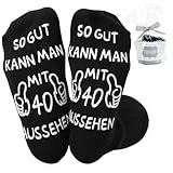 Belillpipi 40 Geburtstag Geschenk Lustige Socekn für Männer Damen, Socken mit Spruch Lustige Geschenke 40 Geburtstag mann für Männer Opa Papa Vatertag