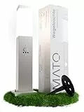 MATO Wegeleuchte mit Bewegungsmelder - inkl. Erdspieß, E27 Fassung, Höhe 50 cm - Outdoor Pollerleuchte aus Edelstahl IP44 - Wegleuchten Außen, Sockelleuchte, Standleuchte, Gehwegleuchten Außen