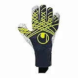 uhlsport Fußball Torwarthandschuhe Prediction Supergrip+ HN, 10, Marine/weiß/Fluo gelb