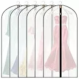 Dntorx 6 Stück Kleidersack 60 x 120 cm, PEVA Transparente Kleidersäcke Staubdichte Kleiderschutzhülle mit Reißverschluss Hängen Kleiderhülle für Anzüge Hemden Wintermäntel Jacken