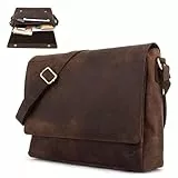 LEABAGS Oxford Laptoptasche Leder Herren Damen 15 Zoll – Messenger Bag Echtleder – Arbeitstasche Umhängetasche 38x31x10 cm