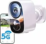 2K/3MP Überwachungskamera Aussen Akku, Kostenloser Cloud-Speicher, 5GHz/2,4GHz WLAN Kabellose Überwachungskamera außen mit 2-Wege Audio, Bewegungserkennung, Farbige Nachtsicht, IP66 Wasserdicht