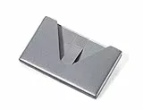TROIKA BIG-SPENDER KARTENETUI- CDC35/TI - Visitenkartenetui - für Karten mit Übergröße geeignet - für ca. 15 Visitenkarten - Kreditkarten - Edelstahl - anthrazit - das TROIKA-Original