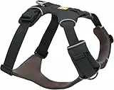 Ruffwear Front Range Hundegeschirr, reflektierendes Y-Geschirr, verstellbares, bequem gepolstertes Alltagsgeschirr für Spaziergänge und Hunderennen, 2 Leinenbefestigungen und V-Ring, Basalt Gray M