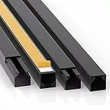 CILSON 10m Kabelkanäle 1,2 x 1,2 x 100 cm / 10 x 1m Selbstklebender Kabelkanal Schwarz mit Schaumklebeband fertig für die Montage Kabelabdeckung