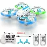 Wipkviey T18 Mini Drohne für Kinder, RC-Quadcopter mit blauen und grünen Lichtern und 360°-Drehung, RC-Drohnen mit Höhenhaltung und Headless-Modus für Jungen Mädchen Anfänger, 2 Akkus