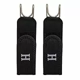 Taktischer Metallhaken, elastischer Gürtel, 3,8 cm breit, elastischer EDC-Gürtel mit Metallhaken und ohne Schnalle, magisches Klebeband für Männer und Frauen (schwarz, 2 Stück)