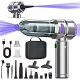 4-in-1 Handstaubsauger Akku,Auto Staubsauger Stark,25000PA Handstaubsauger Kabellos,3-Gang 220000 U/min Elektrische Staubgebläse Druckluftspray für Auto,Küche,PC,Sofa,Büro,Haus& Tierhaar Reinigung.