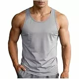 KOG Tank Top Herren Sport Tanktop Sommer Unterhemd Ärmelloses T-Shirts Einfarbig Arbeitsshirt Fashion Baumwolle Kleidung Wandershirt Casual Teenager Oberteile Laufshirt Tops Grau 3XL