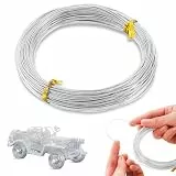 POPOYU Aluminiumdraht 1mm Silber,50M Draht zumBasteln 1mm Silber,Golddraht zum Basteln,Schmuck Draht,Aludraht Basteln,Basteldraht für Schmuck Machen Lieferungen und Crafting