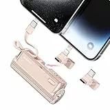SHARGE Flow Mini 2 Powerbank mit integriertem Kabel, 22,5W Max Tragbares Ladegerät für Reisen, Schnelllade-Akku mit iOS und USB C Anschluss für iPhone 17/16/15/14, Galaxy und mehr