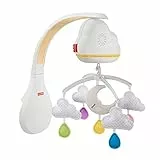 Fisher-Price, GRP99 Traumhaftes WolkenMobile und Spieluhr mit Geräuschsensor zur automatischen Aktivierung für Babys und Kleinkinder, bunt