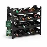 ARTECSIS® Weinregal stapelbar & modular erweiterbar Kunststoff für 24 Weinflaschen (schwarz) - Stabiles Flaschenregal & Getränkeregal Gastronomie-Qualität - Flaschen Weinständer & Weinflaschenhalter