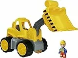 BIG-Power-Worker Radlader + Figur - Spielzeug Auto ideal für Unterwegs, Reifen aus Softmaterial, beweglicher Ladearm, inklusive Figur, für Kinder ab 2 Jahren, Gelb