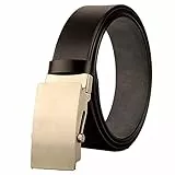LVUNZJCA Gürtel für Herren Herren Edelstahl Gürtel Jugend zahnlos Gürtel Gentleman Gürtel lochlose automatische Schnalle Jugend Gürtel frei einstellbare Größe für Jeans, Freizeit(Black,125cm)
