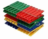 Jean Products 40 x stabile Wäscheklammer aus Kunststoff | 40 Stück | ca. 7x1x1,5 cm | Wäscheklammern bunt aus Plastik