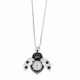 ibasenice Retro Quartz Taschenuhr im Marienkäfer Design, Vintage Kette Uhr aus Metalllegierung für Mädchen und Damen, Präzise Uhrzeit Tragbare Halskette, Kindergeburtstag Mitgebsel Gastgeschenk