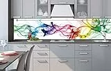 Dimex Küchenrückwand Verbundplatte Rauch 240 x 60 cm | Spritzschutz Küche für Herd Spüle | Premium Qualität, Acrylglas - Plexiglas, Stärke 5 mm - Made in EU | Inklusive Kleber