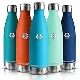 Grsta Trinkflasche | Trinkflasche Edelstahl 750ml | Doppelwandige | Wasserflasche | Kohlensäure geeignet | Thermoskanne hält 12 Stunden heiß | 24 Stunden kalt - Blau