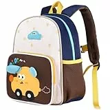 GAGAKU Kinderrucksack Spritzwassergeschützter für Jungen 3+ jahre Verstellbarer kita Rucksack für Kindergarten und Schule, Leichter Rucksack 11,2L mit Brustgurt & Reflektoren - Auto