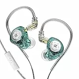 CCA KZ EDX Pro In-Ear-Monitor-Kopfhörer kabelgebunden, IEM-Kopfhörer Dual DD HiFi-Stereo-Sound Kopfhörer Noise Cancelling Ohrhörer-Cyan mit Mikrofon