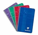 Clairefontaine 8582C - Spiralheft (kariert, 7,5 x 12 cm, 50 Blatt) 1 Stück farbig sortiert