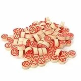 NiceNaiils 90 Stück Bingo Chips Holz, Bingo-Spiel Traditionelle Lotterie, Bingo Brettspiel, Bingo zahlen bis 90 für Partyzubehör für Familientreffen