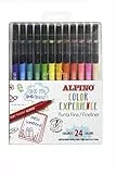 Alpino Color Experience 24 Fineliner-Marker, feine Spitze, Marker zum Ausmalen und Schreiben im Detail, feine Striche