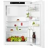 AEG Einbau-Kühlschrank 88cm mit 4-Sterne-Gefrierfach, Serie 5000 OptiSpace: 1x vielfach verstellbare & 1x teilbare Glasablage, großer Kühl- (104L) & Gefrierraum (14L), LCD-Display, Festtür, TSF5O88WDF