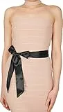 BlackButterfly Hochzeit Bogen Band BrautjungfernabschlussballSatin-Schärpe Gürtel (Schwarz, 10W / 175L)