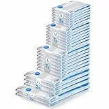 BoxLegend Vakuumbeutel für Kleidung 25 Stück, Vakuumierbeutel 2 Jumbo + 3 Extra Groß + 7 Groß + 7 Mittel + 6 Kleine, Kleiderbeutel Aufbewahrungsbeutel Vakuumbeutel für Bettdecken