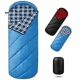 Bessport Schlafsack 3-4 Jahreszeiten - Flanell Schlafsack Winter, Warmer Outdoor Deckenschlafsack Kleines Packmaß Ultraleicht wasserdicht für Camping, Reisen, Wandern, für Erwachsene