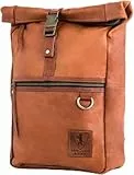 Berliner Bags Vintage Rucksack Utrecht aus Leder, Fahrradrucksack mit Laptopfach für Damen und Herren (M, Cognac)