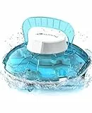 WINNY POOL CLEANER Winny 200 Poolroboter, Poolsauger kabellos mit Akku, 75 Min. Laufzeit, für Aufstellpools bis 60 m², Doppelfiltration, Automatisches Parken, Kompakt Leicht (Transparentes Blau-Weiß)