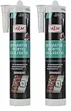 MEM Reparatur-Mörtel Fix & Fertig, Für Mauerwerksfugen und Ausbruchstellen, Für innen und außen, Gebrauchsfertig, Überstreichbar, Zementgrau, 300 ml (Packung mit 2)