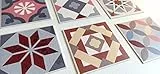 Eileen Untersetzer, 6 Stück, Größe 10 x 10 cm, mit originellem Vintage-Druck, weich und weich, 2 mm dick, 10 cm, Farben