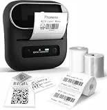 Phomemo M220 Etikettendrucker, Tragbarer Ettikettendrucker Beschriftungsgerät Bluetooth Thermo Etiketten Barcode,Einzelhandel,kleine Unternehmen, mit Smartphone & PC, Mit 3 Rollen Etiketten