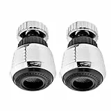 2 Stück Wasserhahn Sieb, Edelstahl Wasserhahn Aufsatz Schwenkbar, Luftsprudler, Perlatoren Luftsprudler mit Adaptern, Wasserhähne Sieb für Brause Küche Bad Aufsatz (Silber)