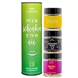 Hallingers Genuss Manufaktur Grillgewürze Geschenkset Weihnachten – 3 Premium Gewürze zum Grillen & BBQ in edler Wunderdose, Gewürze Set 'Wir schenken uns nix', Geschenkidee Männer, Frauen & Grillfans