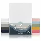 Laleni Jersey Spannbettlaken 70x140 cm Babybett 2er Set - Oeko-TEX zertifiziertes Bettlaken 70x140 Kinderbett - Kinderbettwäsche 70x140 100% Baumwolle - Spannbettlaken 70x140 cm Baby in Weiß