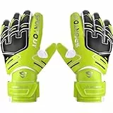 Sportout Torwarthandschuhe Kinder und Herren mit Fingersave Fußballhandschuhe mit Fingerschutz Torwart Handschuhe mit rutschfeste 4mm Latex