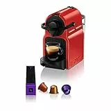 Nespresso Kapselmaschine Inissia XN1005 von Krups, Sehr schnell betriebsbereit, Automatische Abschaltung, Kirschrot
