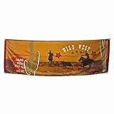 Boland 54310 - Banner Wild West, 1 Stück, Größe 220 x 74 cm, Saloon, Wilder Westen, Cowboy, Indianer, Wanddekoration, Dekoration, Mottoparty, Geburtstag, Karneval, Girlande