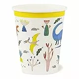 Talking Tables Packung mit 8 Dinosaurier-Bechern (250 ml/9 oz) | Startseite Recycelbar und biologisch abbaubar | Papiergeschirr für Kindergeburtstagsfeier, Unisex-Partygeschirr für Jungen oder Mädchen