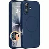Miracase Magnetic für iPhone 17 Hülle, Kompatibel mit MagSafe, integrierter Silikon-Kamerasteuerungsschutz, 3,0 mm verdickter stoßfester Fallschutz für 17, Dunkelblau