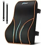 POOTACK Lendenkissen mit Memory-Schaum - Komfortable Lordosenstütze für Auto, Büro und Gaming, Verstellbares Rückenkissen für Bürostuhl, Autositz und Schreibtischstuhl, Schwarz